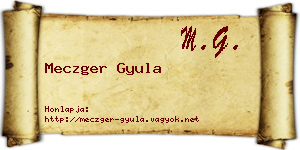 Meczger Gyula névjegykártya